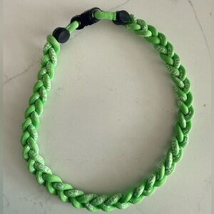 Green Braided Paracord Baseball Necklace